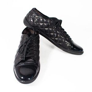 Womens AGL Lace Up Quilted Leather Sneakers